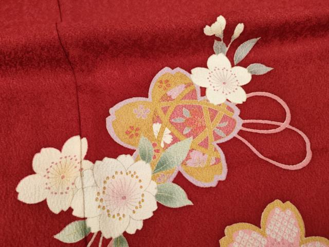 平和屋着物●豪華振袖　刺繍　舞桜　暈し染め　金彩　三越扱い　正絹　逸品　AABF8207ck