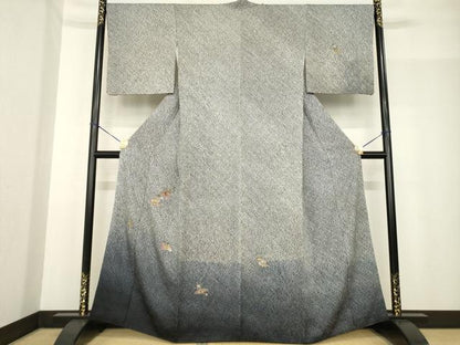 平和屋着物●訪問着　総絞り　刺繍　宝尽くし　黒地　金糸　正絹　逸品　AABF8215ck