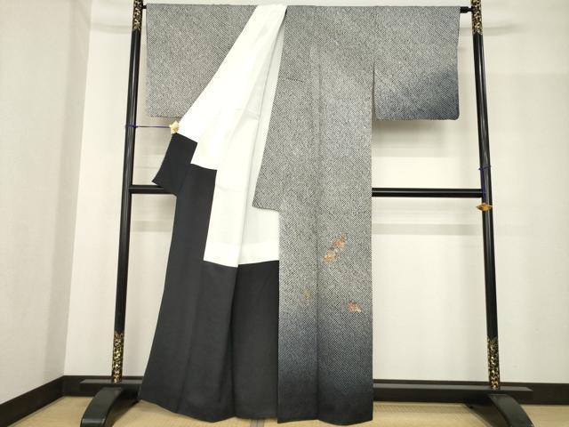 平和屋着物●訪問着　総絞り　刺繍　宝尽くし　黒地　金糸　正絹　逸品　AABF8215ck