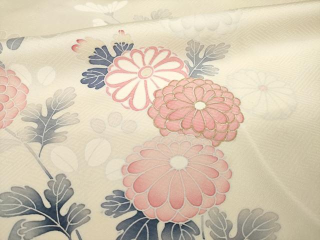 平和屋着物●訪問着　友禅　草花文　暈し染め　金彩　正絹　逸品　AABF8216ck