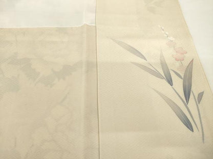 平和屋着物●訪問着　友禅　草花文　暈し染め　金彩　正絹　逸品　AABF8216ck