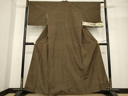 平和屋着物●塩沢紬　六條　ゆきやま紬　蚊絣　証紙付き　正絹　逸品　AABF8218ck