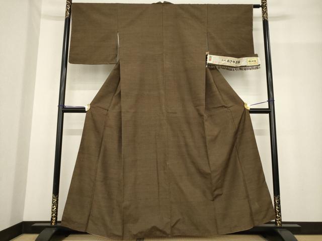 平和屋着物●塩沢紬　六條　ゆきやま紬　蚊絣　証紙付き　正絹　逸品　AABF8218ck