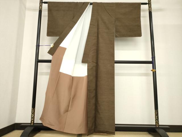 平和屋着物●塩沢紬　六條　ゆきやま紬　蚊絣　証紙付き　正絹　逸品　AABF8218ck