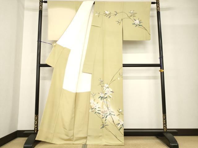 平和屋着物●京友禅工芸作家 小宮山彌一 訪問着 枝花文 暈し染め 正絹 逸品 AABF8223ck