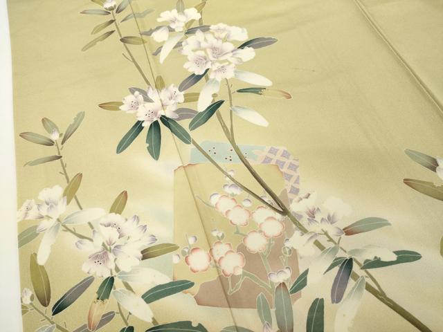 平和屋着物●京友禅工芸作家 小宮山彌一 訪問着 枝花文 暈し染め 正絹 逸品 AABF8223ck