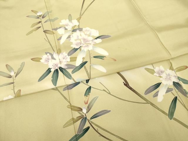 平和屋着物●京友禅工芸作家 小宮山彌一 訪問着 枝花文 暈し染め 正絹 逸品 AABF8223ck