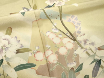平和屋着物●京友禅工芸作家 小宮山彌一 訪問着 枝花文 暈し染め 正絹 逸品 AABF8223ck