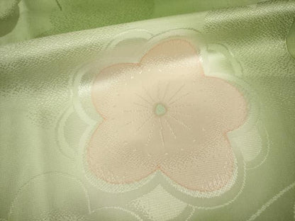 平和屋着物●振袖用長襦袢　無双仕立て　枝梅　ほたる暈し　半衿刺繍　正絹　逸品　AABF8226ck