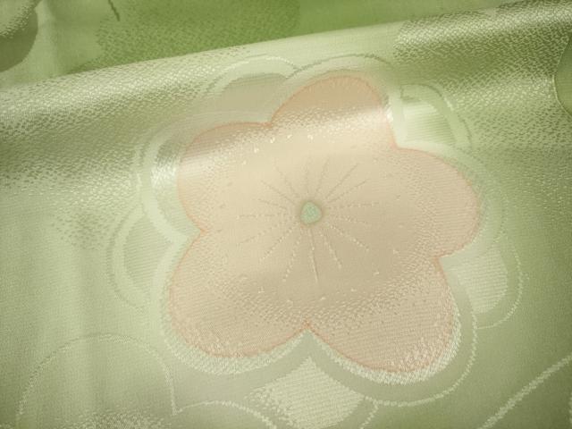 平和屋着物●振袖用長襦袢　無双仕立て　枝梅　ほたる暈し　半衿刺繍　正絹　逸品　AABF8226ck
