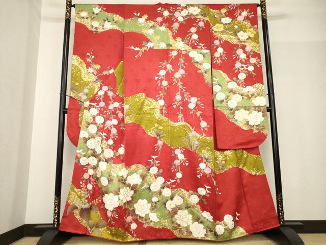 平和屋着物●豪華振袖　道長花文　金彩　正絹　逸品　AABF8230ck
