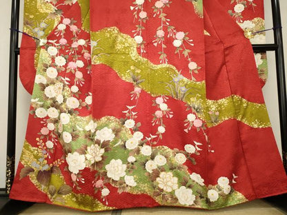 平和屋着物●豪華振袖　道長花文　金彩　正絹　逸品　AABF8230ck