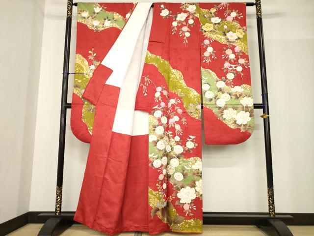 平和屋着物●豪華振袖　道長花文　金彩　正絹　逸品　AABF8230ck