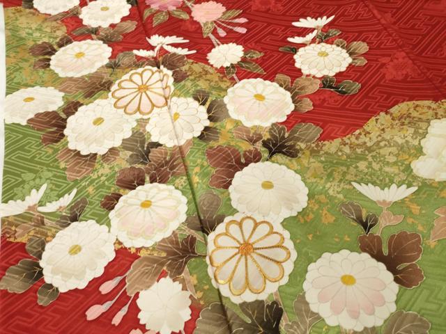 平和屋着物●豪華振袖　道長花文　金彩　正絹　逸品　AABF8230ck