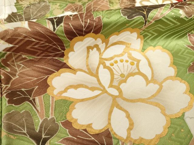 平和屋着物●豪華振袖　道長花文　金彩　正絹　逸品　AABF8230ck