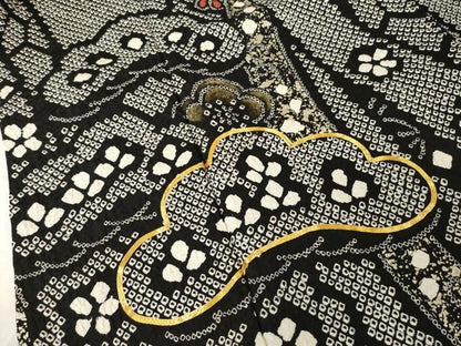 平和屋着物●豪華振袖　総絞り　駒刺繍　吉祥松文　正絹　逸品　AABF8233ck