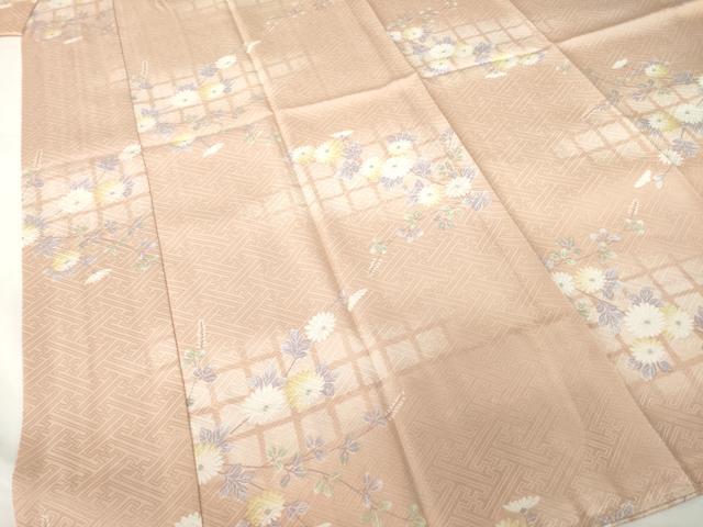 平和屋着物●長襦袢　無双仕立て　枝花文　正絹　逸品　未使用　AABF8234ck
