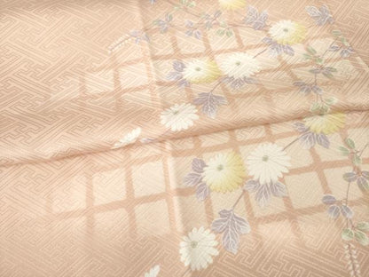 平和屋着物●長襦袢　無双仕立て　枝花文　正絹　逸品　未使用　AABF8234ck