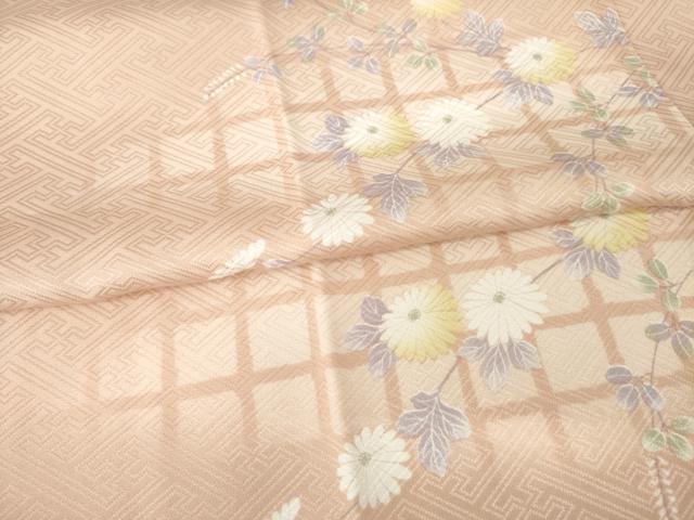 平和屋着物●長襦袢　無双仕立て　枝花文　正絹　逸品　未使用　AABF8234ck