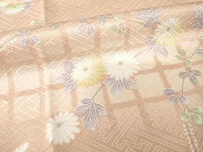 平和屋着物●長襦袢　無双仕立て　枝花文　正絹　逸品　未使用　AABF8234ck