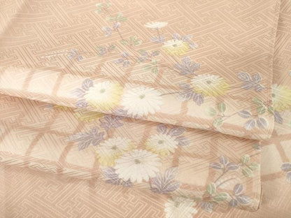 平和屋着物●長襦袢　無双仕立て　枝花文　正絹　逸品　未使用　AABF8234ck
