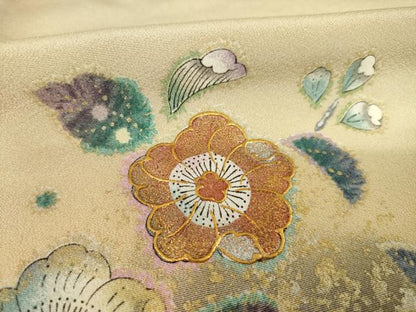 平和屋着物●色留訪問着 辻が花 舞花文 暈し染め 金銀彩 さが美扱い 正絹 逸品 AABF8237ck