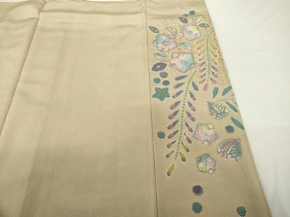 平和屋着物●色留訪問着 辻が花 舞花文 暈し染め 金銀彩 さが美扱い 正絹 逸品 AABF8237ck