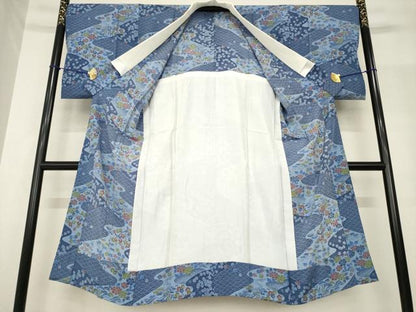 平和屋着物●長襦袢　無双仕立て　流水花文　正絹　逸品　AABF8238ck