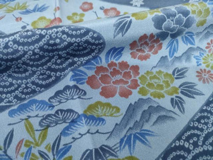 平和屋着物●長襦袢　無双仕立て　流水花文　正絹　逸品　AABF8238ck