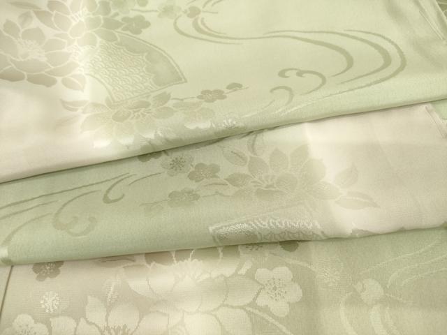 平和屋着物●長襦袢　無双仕立て　流水花地紋　暈し染め　正絹　逸品　AABF8239ck