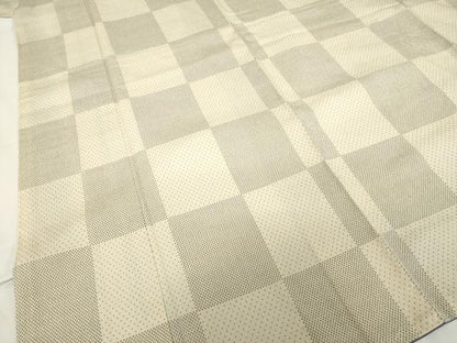 平和屋着物●本塩沢　市松文　正絹　逸品　AABF8240ck