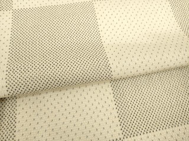 平和屋着物●本塩沢　市松文　正絹　逸品　AABF8240ck