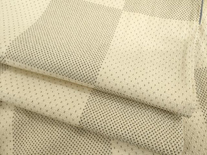 平和屋着物●本塩沢　市松文　正絹　逸品　AABF8240ck
