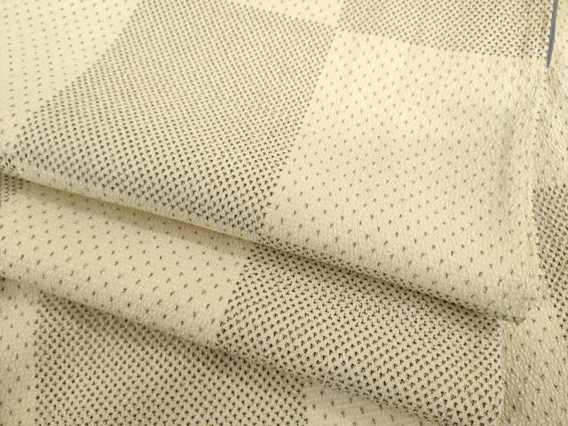 平和屋着物●本塩沢　市松文　正絹　逸品　AABF8240ck
