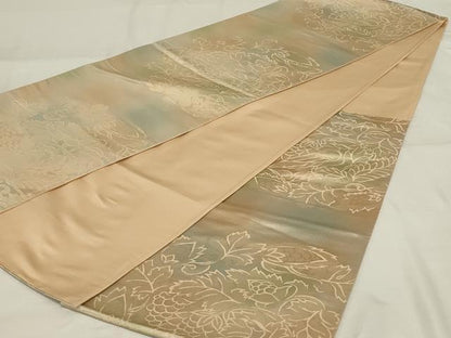 平和屋着物◎六通柄袋帯 葡萄蔦の葉文 正絹 逸品 AABF8244ou