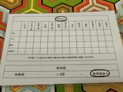 平和屋着物◎六通柄袋帯　唐織　毘沙門亀甲　金糸　正絹　逸品　AABF8254ou