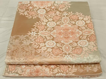 平和屋着物◎六通柄袋帯 唐織 宝相華 正絹 逸品 AABF8271ou