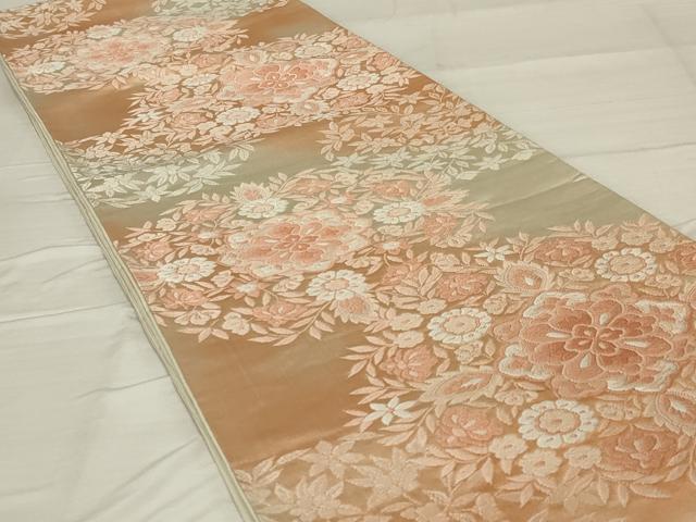 平和屋着物◎六通柄袋帯 唐織 宝相華 正絹 逸品 AABF8271ou