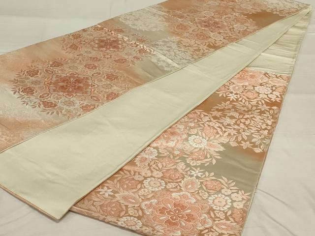 平和屋着物◎六通柄袋帯 唐織 宝相華 正絹 逸品 AABF8271ou