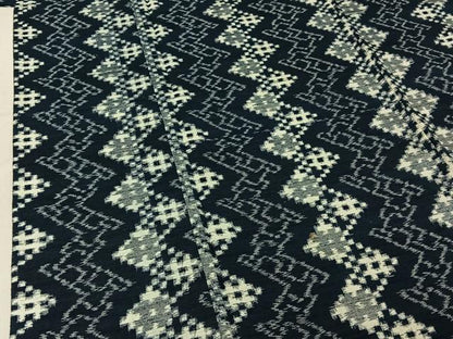 平和屋着物▽上質な紬　単衣　幾何学文様　正絹　逸品　AABF8286jh