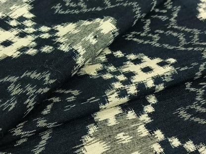 平和屋着物▽上質な紬　単衣　幾何学文様　正絹　逸品　AABF8286jh