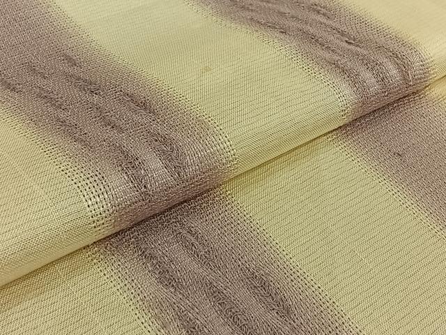平和屋着物▽十日町 名門青柳謹製 櫛引織 紬 単衣 縞 正絹 逸品 AABF8288jh