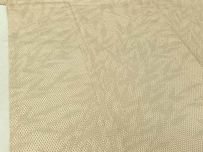 平和屋着物▽本塩沢 単衣 草葉文 正絹 逸品 AABF8292jh