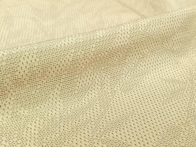 平和屋着物▽本塩沢 単衣 草葉文 正絹 逸品 AABF8292jh