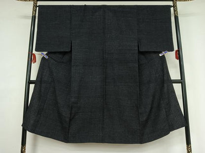 平和屋着物▽男性 紬 単衣 霞文 正絹 逸品 AABF8294jh