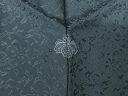 平和屋着物▽上質な色無地 単衣 草花地紋 薄縹色 正絹 逸品 AABF8297jh