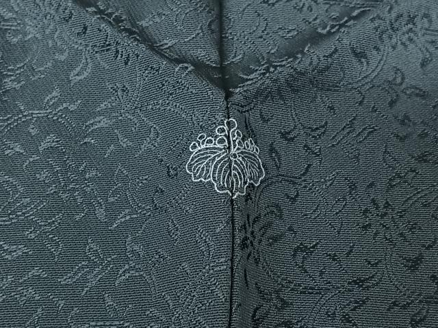 平和屋着物▽上質な色無地 単衣 草花地紋 薄縹色 正絹 逸品 AABF8297jh