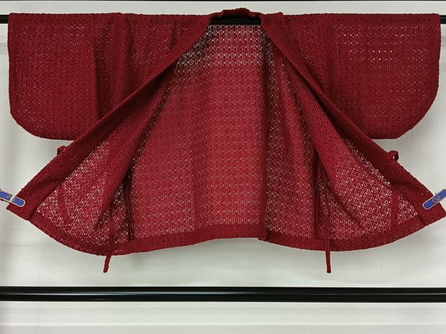 平和屋着物▽道中着　スリーシーズン　春夏秋　塵除け　真紅色　AABF8299jh