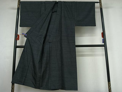 平和屋着物▽男性 紬 単衣 蚊絣 正絹 逸品 AABF8300jh