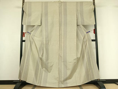 平和屋着物▽東郷織物謹製　本場大島紬　単衣　間道　正絹　逸品　AABJ5792ck